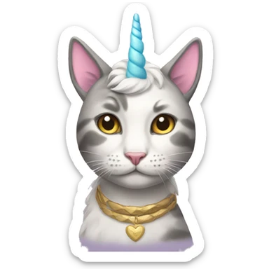 Cat mixed with a unicorn  sticker
