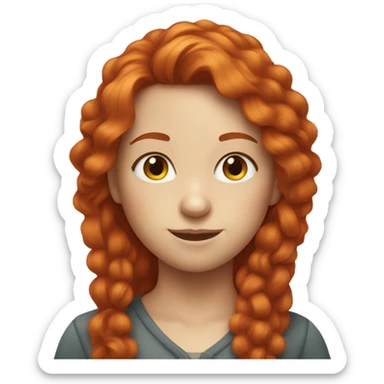 Redheaded girl with a red beard sticker