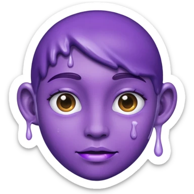 Lustful purple goo face  sticker