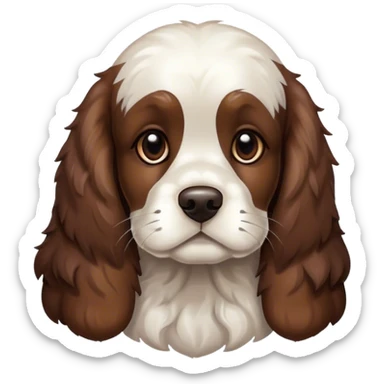 Cocker chocolat blanc noir sticker