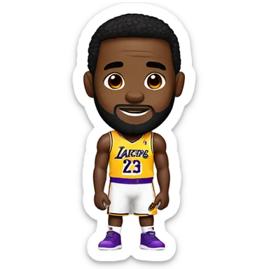 Lebron James in a laker jersey sticker