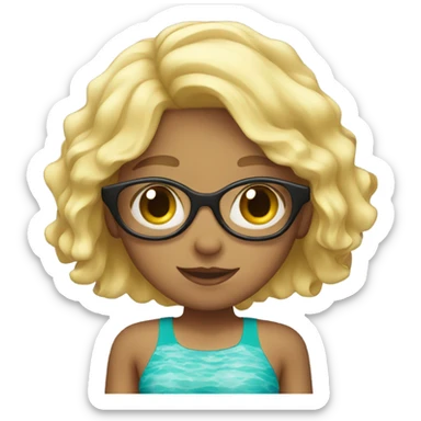 Blonde girl in a swimsuit sticker