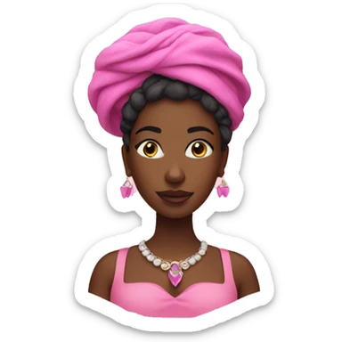 Black Queen with a pink beach backdrop  sticker