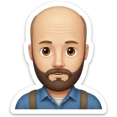 Balding country man with a beard sticker