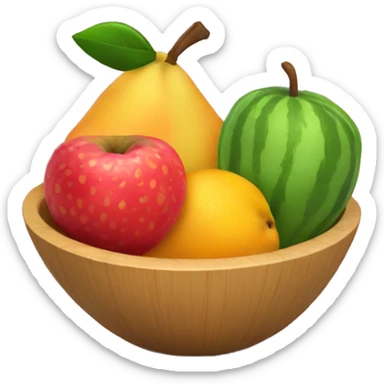 Fruit pieces in a little bowl  sticker