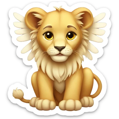 Cute Lion cub with wings sticker