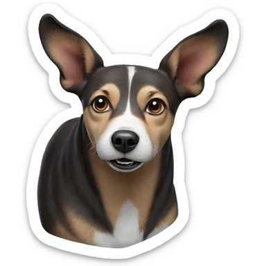 realistic dog on white background sticker