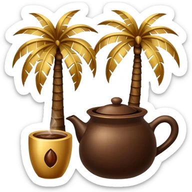 Saudi coffee, palm tree, dates sticker