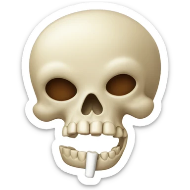 Bone sticking out of emoji mouth  sticker