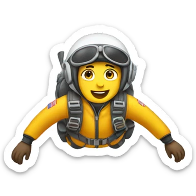 Pilot parachuting sticker