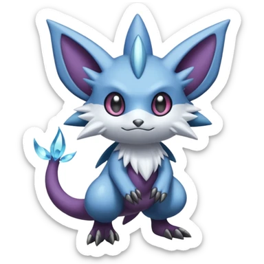 Elemental plum-plumed dark dusky mechanica fairy-like fantasy epic rare Glalie-Sneasel-Togetic-Pokémon-Fakémon-hybrid-creature sticker