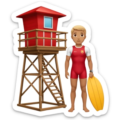 Lifeguard on watch tower sticker
