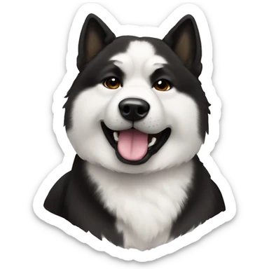Black American Akita  sticker