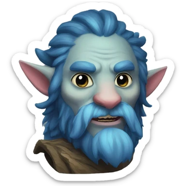 Spectral giant firbolg blue tongue sticker