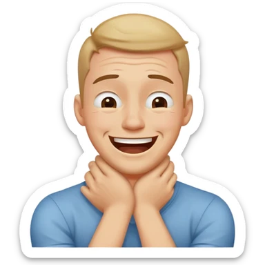 Arms crossed holding neck laughing crying guy sticker