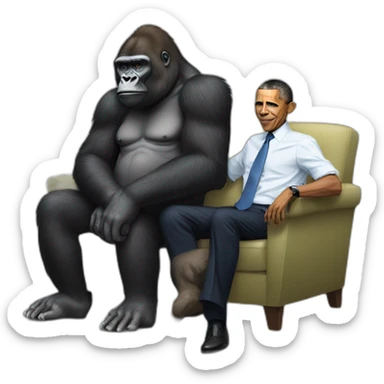 Gorilla chilling with Barack Obama sticker