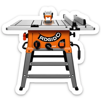 RIDGID 10″ Jobsite Table Saw, front view sticker