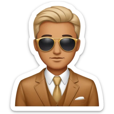 happy cool rich man in suglasses sticker