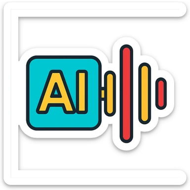 AI soundwave symbol, modern, abstract, suitable for tech branding, clean lines, minimal background sticker