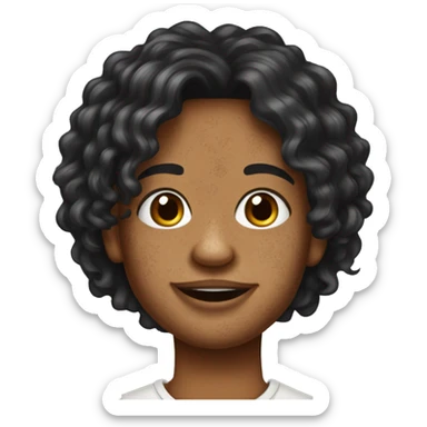 Vitiligo na boca e cabelo comprido sticker