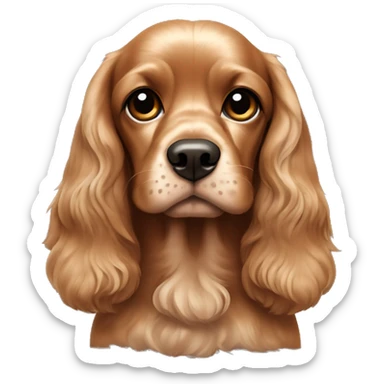 a cocker spaniel, brown color adult with large ears sticker