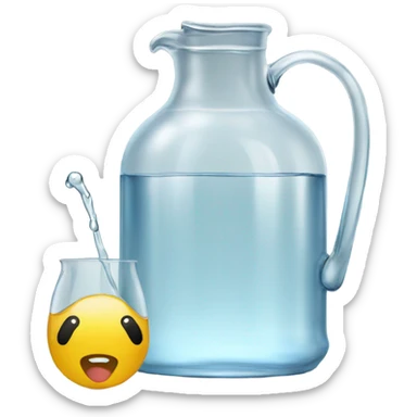 Glass and jug of water sticker