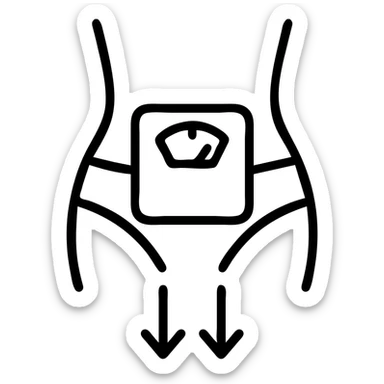 icon representing weight loss, simple and clear, modern and minimalistic style, suitable for app or website, clean lines sticker