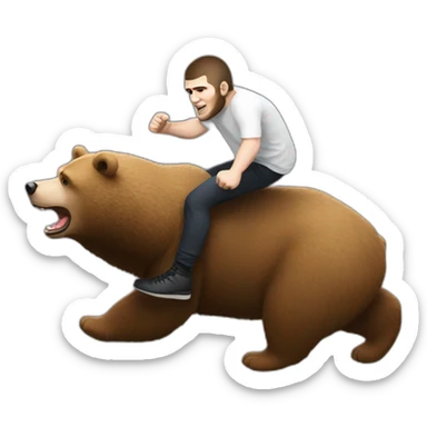 khabib nurmagomedov riding a bear Russia  sticker