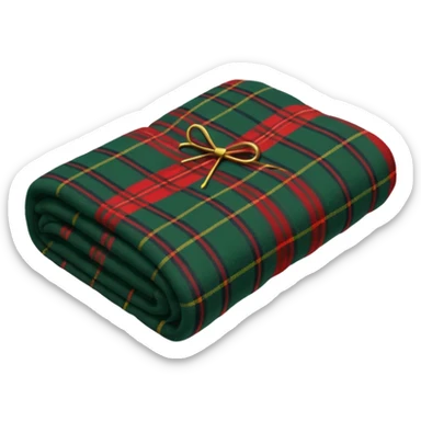 tartan blanket dark green folded  sticker