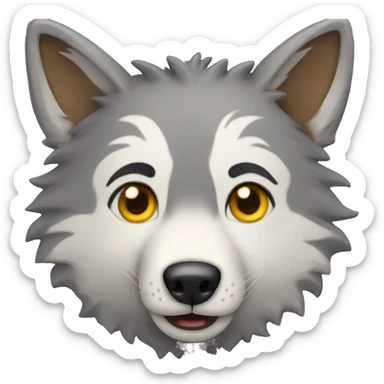 loup qui fait coucou sticker