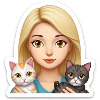 Vanessa with cats sticker