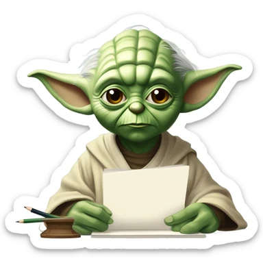 Master Yoda draws the picture of Master Yoda sticker