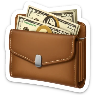 wallet with money sticker