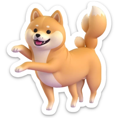 happy shiba inu dancing sticker