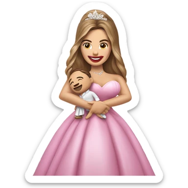 sofia vergara in pink dress hugging bride sticker