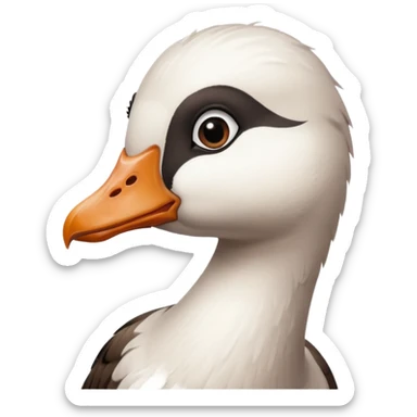 goose portrait with emo bangs sticker