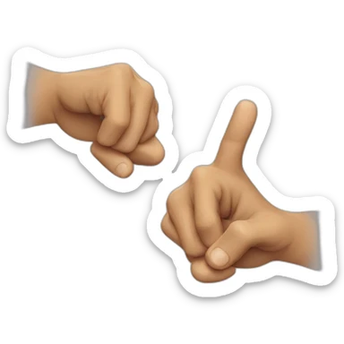 both hands showing hiphop gang signs with one and finger is closed sticker