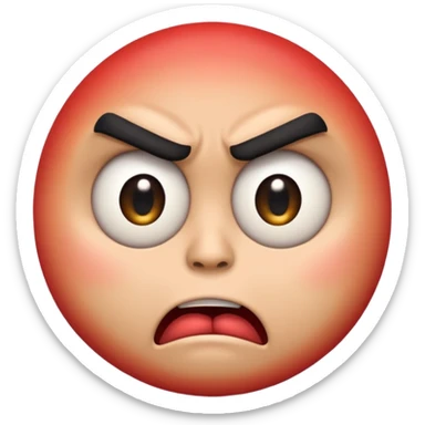 combine the eye roll emoji and the angry emoji into a single emoji, apple style sticker