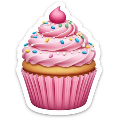 Cupcake with pink icing sticker