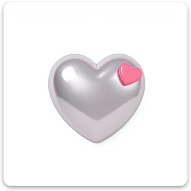 cute and shiny object with a heart accent, no background sticker