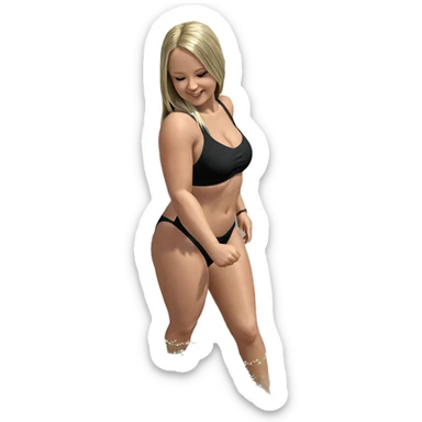 girl in black bikini at beach sticker