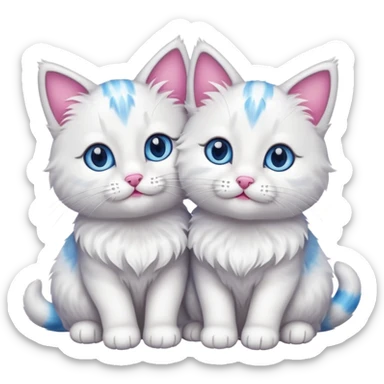 a cute cat couples sticker