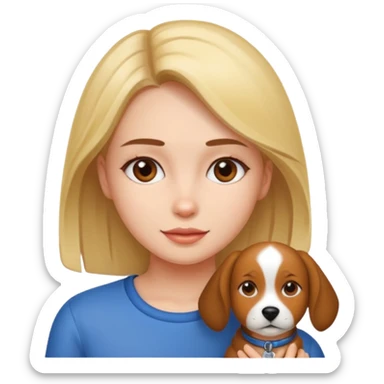 girl with dog sticker