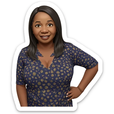 smiling girl with long hair sticker