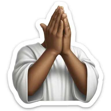 Praying hands pixel sticker