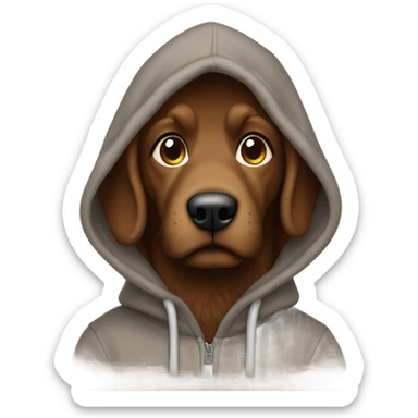 Brown doodle in a hoody sticker