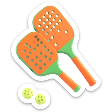 pickleball paddle and pickleball sticker