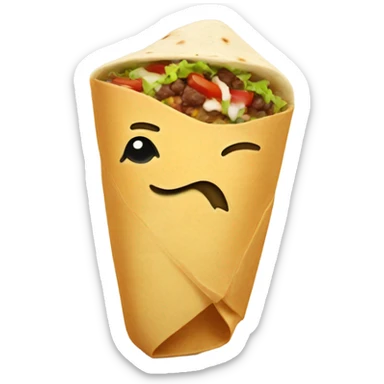 Burrito with a mustache  sticker