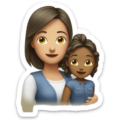 Little girl and mom sticker