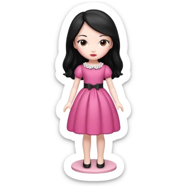 Isolated detaile illustration incredibly modern raspberry torte doll figurine full body sticker
